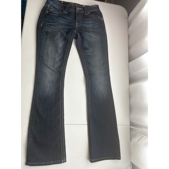 Miss Me Jeans Womens 28 Signature Rise Boot Cut Embellished Pockets - Picture 1 of 9